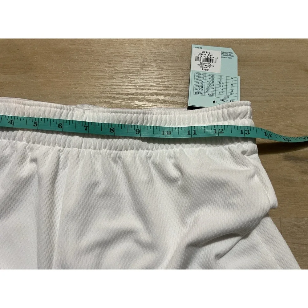 NWT‎ Girls DSG Basketball Shorts White Size XL Youth Kids Unisex Drawstring New